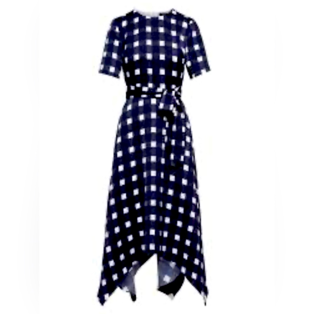 Banana Republic handkerchief navy, black, white gingham dress, size 10